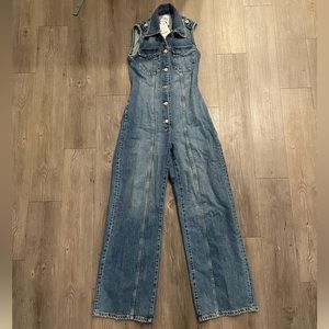 Zara Open Back Denim Jumpsuit
